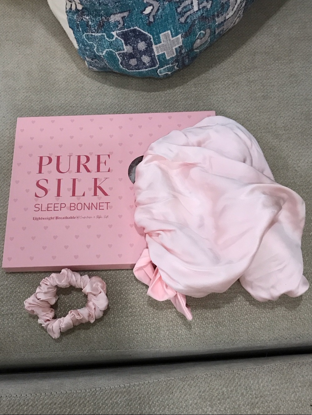 Pure Silk Light Pink Sleep Bonnet - Women Intimates & Sleepwear